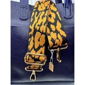 Black Tan Animal Print Crossbody Purse Strap Bag Strap Guitar Strap New